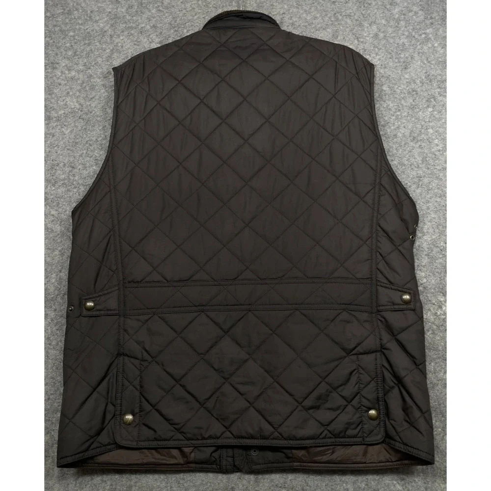 Polo Ralph Lauren Leyland Quilted Vest Brown Large Field Zip Corduroy Collar